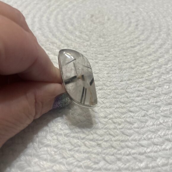 Beautiful TOURMALINE QUARTZ Handmade Sterling 925 Ring Size 7.5 #220D - Picture 1 of 3